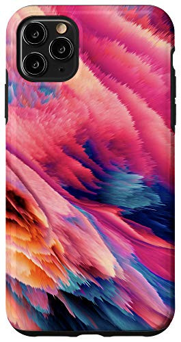 iPhone 11 Pro Max Teal Blue Yellow Orange Red Pink Pattern AEH195 Case