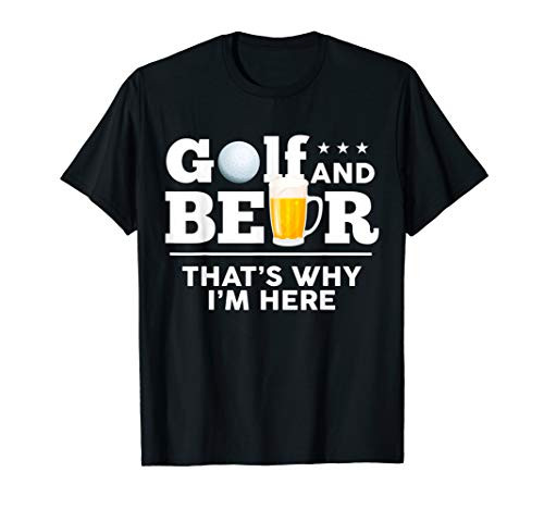 Golf and Beer Joke Dad Funny Fathers Day Drinking Birthday T-Shirt