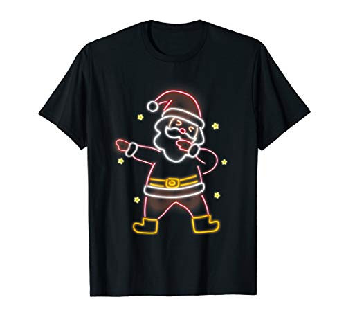 Dabbing Santa Neon Led Christmas T-Shirt Santa Dab Tshirt Dabbing Santa Neon Led Christmas T-Shirt Santa Dab Tshirt