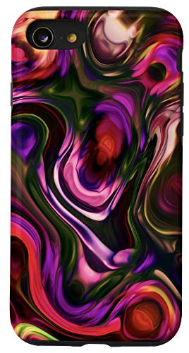 iPhone SE -2020- / 7 / 8 Yellow Orange Red Purple Blue Green Pink Pattern AEH270 Case
