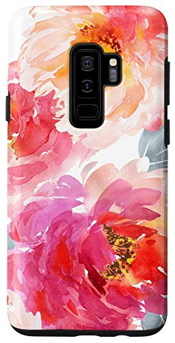 Galaxy S9Plus Floral Flowers Hot Pink  and  Orange Watercolor Pattern AEN084 Case