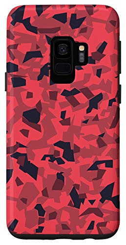Galaxy S9 Orange Red Maroon Brown Teal Camo Camoflage AEH860 Case