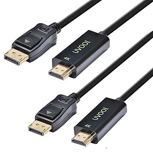 4K DisplayPort to HDMI Cable 10ft 2-Pack- UVOOI Display Port DP to HDMI HDTV Cord Adapter Male to Male for Computer Monitor Projector TV 4K DisplayPort to HDMI Cable 10ft 2-Pack- UVOOI Display Port DP to HDMI HDTV Cord Adapter Male to Male for Computer Monitor Projector TV