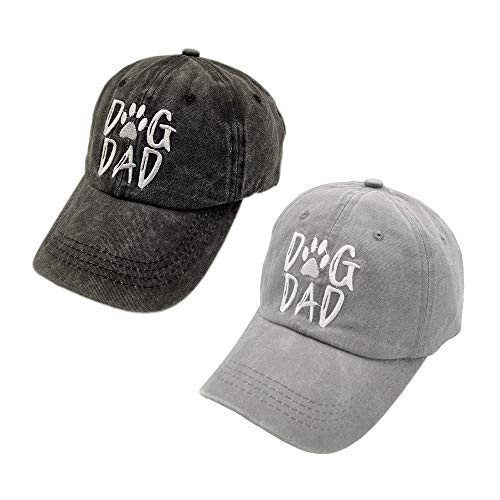 Waldeal Men's 2 Pack Dog Dad Embroidered Washed Adjustable Baseball Cap Dog Lover Hat Waldeal Men's 2 Pack Dog Dad Embroidered Washed Adjustable Baseball Cap Dog Lover Hat