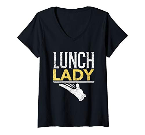 Womens Lunch Lady | School Cafeteria | Kitchen Faculty Matching V-Neck T-Shirt