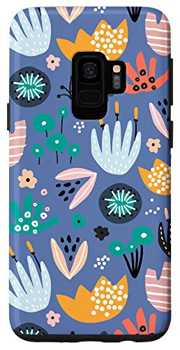 Galaxy S9 Floral Flowers Blue Purple Orange  and  Pink Pattern AEN218 Case