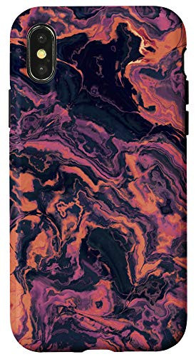 iPhone X/XS Yellow Orange Purple Teal Pattern AEH288 Case