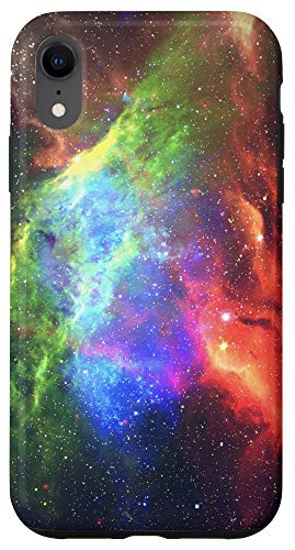 iPhone XR Green Orange Red Blue Cyan Yellow Galaxy Space AEH365 Case