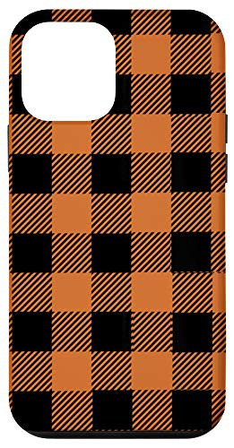 iPhone 12 mini Black and Orange Plaid Case - Buffalo Plaid Case