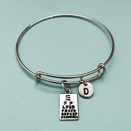 Eye chart bangle- eye chart charm bracelet- expandable bangle- charm bangle- personalized bracelet- initial bracelet- monogram Eye chart bangle- eye chart charm bracelet- expandable bangle- charm bangle- personalized bracelet- initial bracelet- monogram
