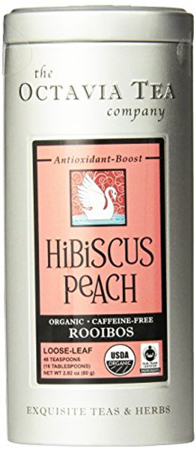 Octavia Tea Hibiscus Peach (Organic, Caffeine-Free Red Tea/Rooibos) Loose Tea, 2.82-Ounce Tin Octavia Tea Hibiscus Peach (Organic, Caffeine-Free Red Tea/Rooibos) Loose Tea, 2.82-Ounce Tin
