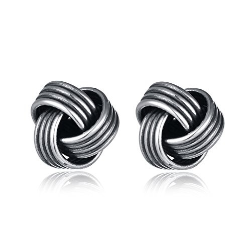 Tie The Love Knot Stud Earrings in Antique Finished Sterling Silver 925 With Butterfly Backs Tie The Love Knot Stud Earrings in Antique Finished Sterling Silver 925 With Butterfly Backs