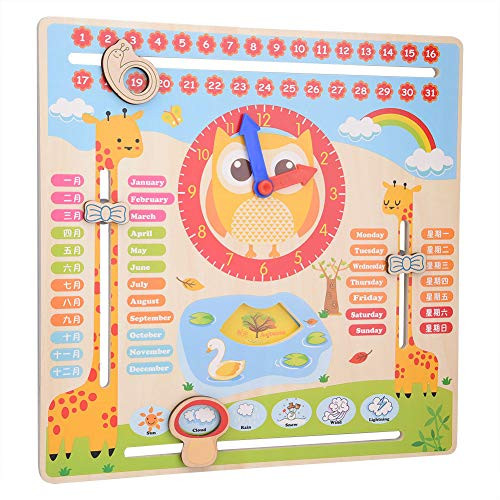 Jadpes Multifunctional Calendar Clock- Wooden Clock Toy Kids Children Date Calendar Chart Preschool Learning Props Early Education Date Four Seasons Cognitive Puzzle Clock Toy Jadpes Multifunctional Calendar Clock- Wooden Clock Toy Kids Children Date Calendar Chart Preschool Learning Props Early Education Date Four Seasons Cognitive Puzzle Clock Toy