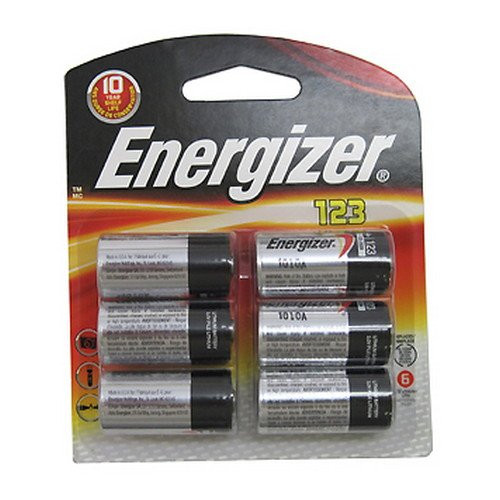 Energizer 10063-123 3 volt Lithium Photo Battery -6 pack- -EL123BP-6-