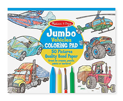 Melissa & Doug Jumbo Coloring Pad: Vehicles - 50 Pages of White Bond Paper (11 x 14 inches) Melissa & Doug Jumbo Coloring Pad: Vehicles - 50 Pages of White Bond Paper (11 x 14 inches)