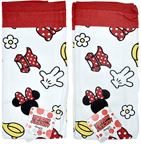 Disney Dish Towels 2 Piece Set Kitchen Cloths (Minnie Mouse Red)