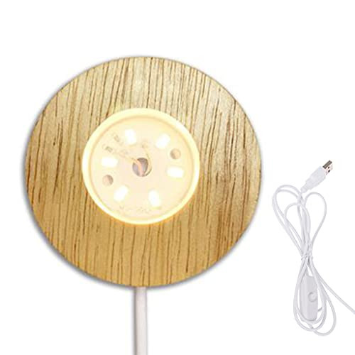 MENGSHI LED Light Base Multicolor Round Show Stand Display Plate for 3D Crystal Glass Ball Art with Sensitive Touch Switch Creative and Beautiful