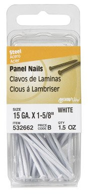 Hillman 532662 Panel Nails 1-5/8inch- White -Pack of 6-