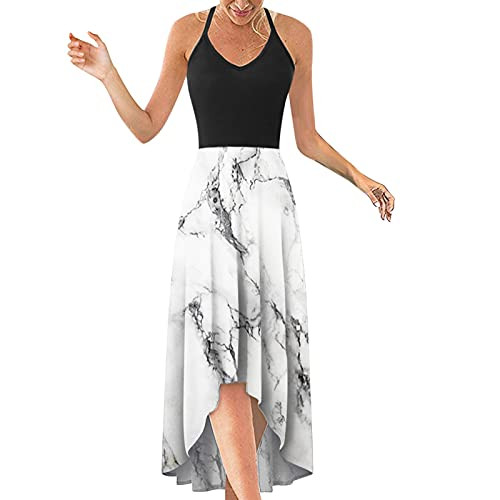 Dresses for Womens Sexy-Women's Casual Summer Vintage Boho Maxi Dress Crew Neck Print Beach Sundress Swing Long Dress White Dresses for Womens Sexy-Women's Casual Summer Vintage Boho Maxi Dress Crew Neck Print Beach Sundress Swing Long Dress White