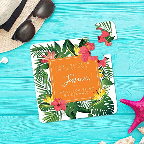 Will You Be My Bridesmaid Beach Puzzle in Orange Bridesmaid Puzzle Proposal Idea Maid of Honor Puzzle Personalized Bridesmaid Gift Puzzle