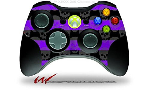 XBOX 360 Wireless Controller Decal Style Skin - Skull Stripes Purple -CONTROLLER SOLD SEPARATELY-