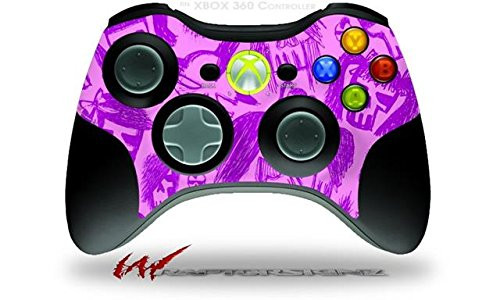 XBOX 360 Wireless Controller Decal Style Skin - Skull Sketches Purple -CONTROLLER SOLD SEPARATELY-