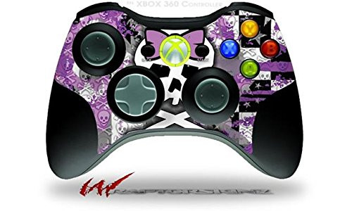 XBOX 360 Wireless Controller Decal Style Skin - Princess Skull Purple -CONTROLLER SOLD SEPARATELY-