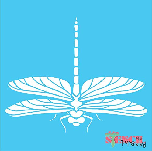 Summertime Stencil - Southern Dragonfly Best Vinyl Large Stencils for Painting on Wood- Canvas- Wall- etc.-XS -11inch x 9inch-| Brilliant Blue Color Material