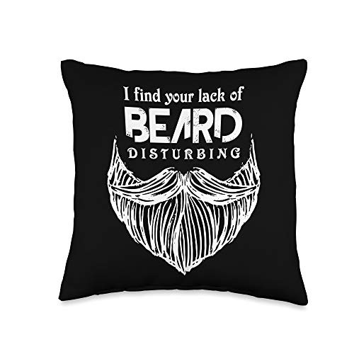 Beard Lover Bearded Man Barber Stylist Pun Lack Disturbing Bearded Man Lover Barber Throw Pillow- 16x16- Multicolor