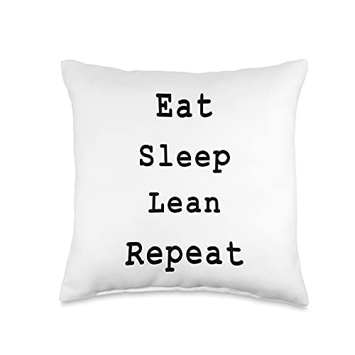 Agile  and  Kanban Project Managers Official Eat Sleep Lean Agile Project Management Funny PM Coach Throw Pillow- 16x16- Multicolor