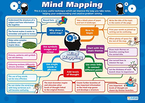 Mind Mapping | Life Skills Posters | Gloss Paper Measuring 33 x 23.5 | Functional Skills Classroom Posters | Education Charts by Daydream Education