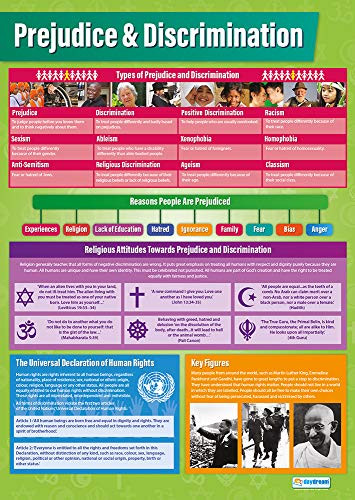Prejudice | Religious Education Posters | Gloss Paper Measuring 33 x 23.5 | Religious Studies Charts for The Classroom | Education Charts by Daydream Education