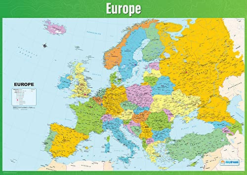 Europe Map | Geography Posters | Gloss Paper Measuring 33 x 23.5 | Geography Classroom Posters | Education Charts by Daydream Education