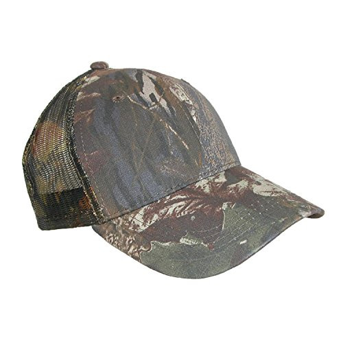 Mossy Oak Men's Cotton Camo Breathable Mesh Trucker Baseball Hat- Oak Camo
