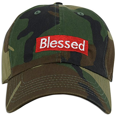JLGUSA Blessed Embroidered Dad Cap Hat Adjustable Polo Style Unconstructed -Woodland Camo-