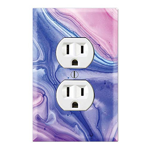 Graphics Wallplates - Geode Texture Purple Pink Strips Print - Duplex Outlet Wall Plate Cover