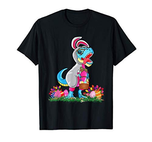 Dinosaur Bunny Easter Basket Egg Hunt T Rex Toddler Girl Kid T-Shirt