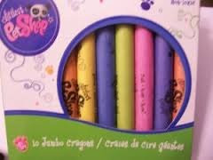 Hasbro Littlest Pet Shop Set of 10 Jumbo Non-Toxic Crayons