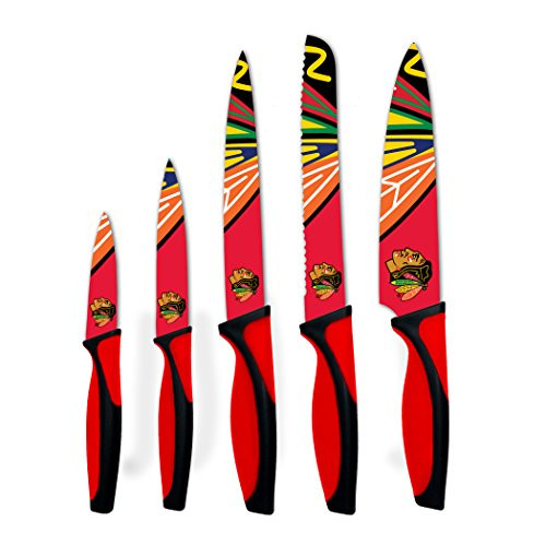 Sports Vault NHL Chicago Blackhawks Kitchen Knives- 16inchL x 1.25inchW x 9.75inchH Sports Vault NHL Chicago Blackhawks Kitchen Knives- 16inchL x 1.25inchW x 9.75inchH
