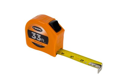 Keson Tape Measure- 1 In x 33 ft- Orange- In./Ft- PGT1833V