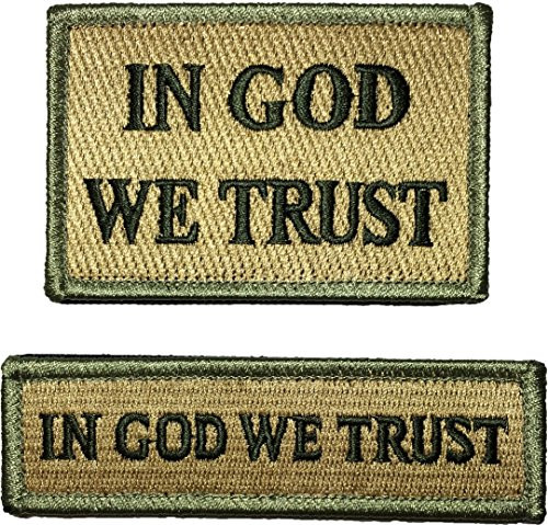 In God We Trust Morale Tactical and Tab Patch Hook and Loop Fasteners Backing - Multitan - By Ranger Return