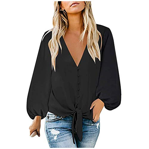 Eduavar T-Shirt for Women Casual Summer Womens Striped Printed Off The Shoulder Tops 3 4 Flared Bell Sleeve Blouses Summer Tie Knot T-Shirt