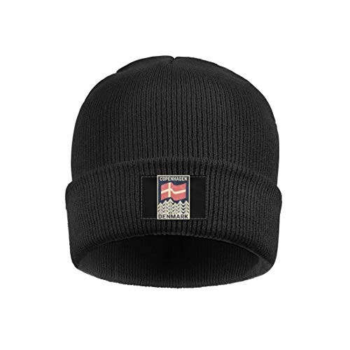 Beanie Hat for Men's Women's Danish-Flag-Copenhagen-Denmark-Retro- Acrylic Woolen Caps