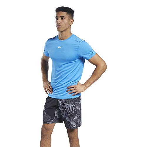 Reebok Workout Ready Melange T-Shirt- Horizon Blue- L