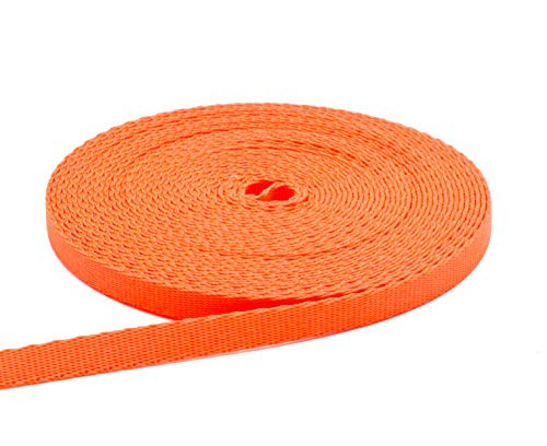 3/8 Inch Nylon Webbing 10 Yards 3/8inch Strap Webbing Plus -Hot Orange-
