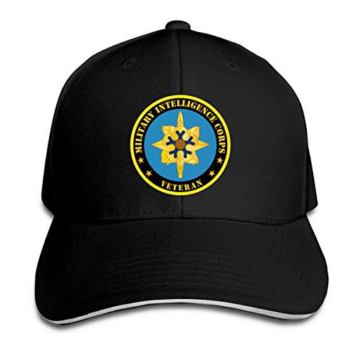 Military Intelligence Corps Branch Veteran Baseball Caps Adjustable Sandwich Caps Jeans Caps Adjustable Denim Trucker Cap