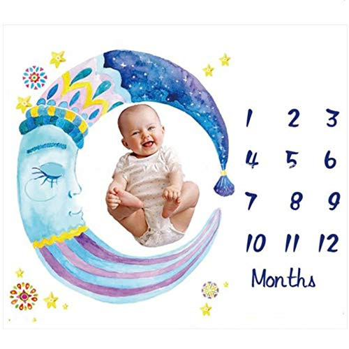 Baby Monthly Milestone Blanket Boy and Girl- Unisex Month Blanket for Newborn Baby Shower- Baby Milestone Blanket- Baby Growth Chart Monthly Blanket