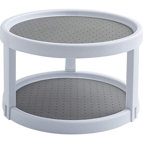 SOLOM 2 Tier Lazy Susan Spice Rotating Storage Rack Jars Holder 360 Round Turntable Storage Shelf Kitchen Organiser SOLOM 2 Tier Lazy Susan Spice Rotating Storage Rack Jars Holder 360 Round Turntable Storage Shelf Kitchen Organiser
