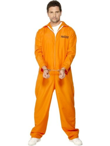 Smiffys Men's M-US Size 38inch-40inch Escaped Prisoner Costume- Orange