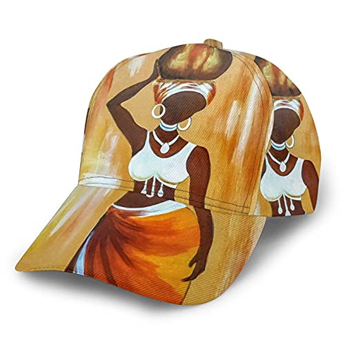 African Woman Culture Art Men  and  Women Unisex Baseball Cap Adjustable Trucker Hat Structured Sun Hat Sports Snapback Cap